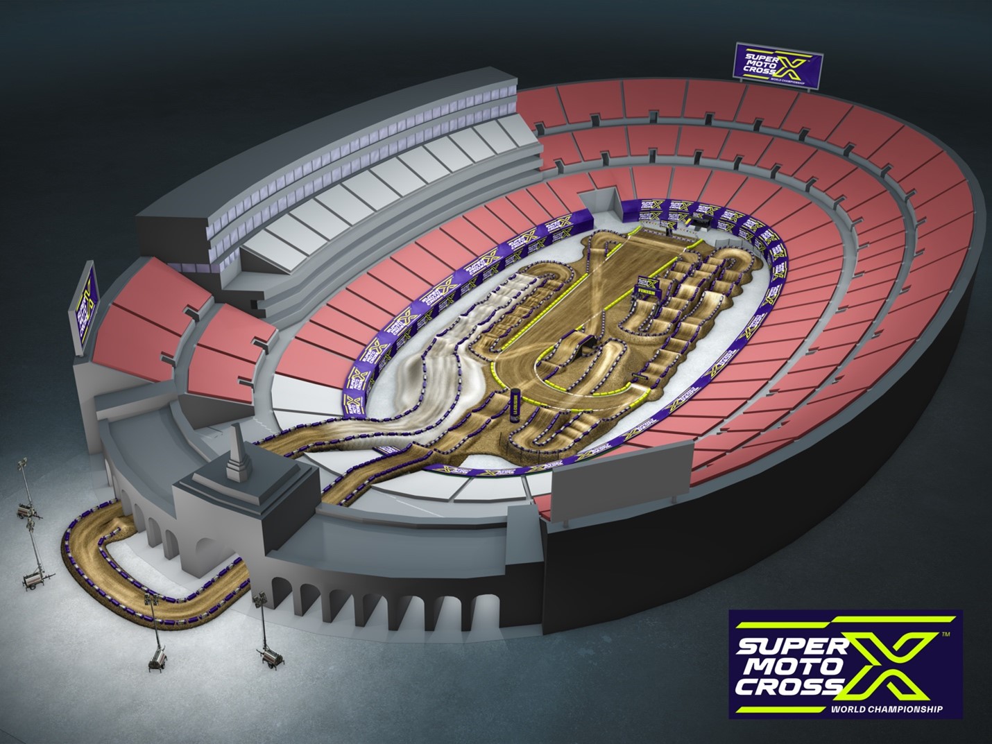 Los Angeles Memorial Coliseum Track Map   Custom designed track layout will feature the best of both worlds – Supercross and Pro Motocross.