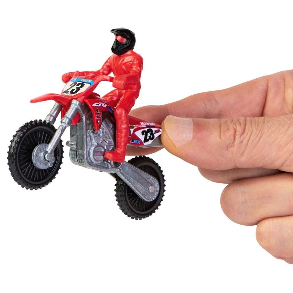 anna Supercross,1:18 Scale Die-Cast Motorcycles Model, Toy Moto Bike for  Kids and Collectors Ages 3 and up(Red)