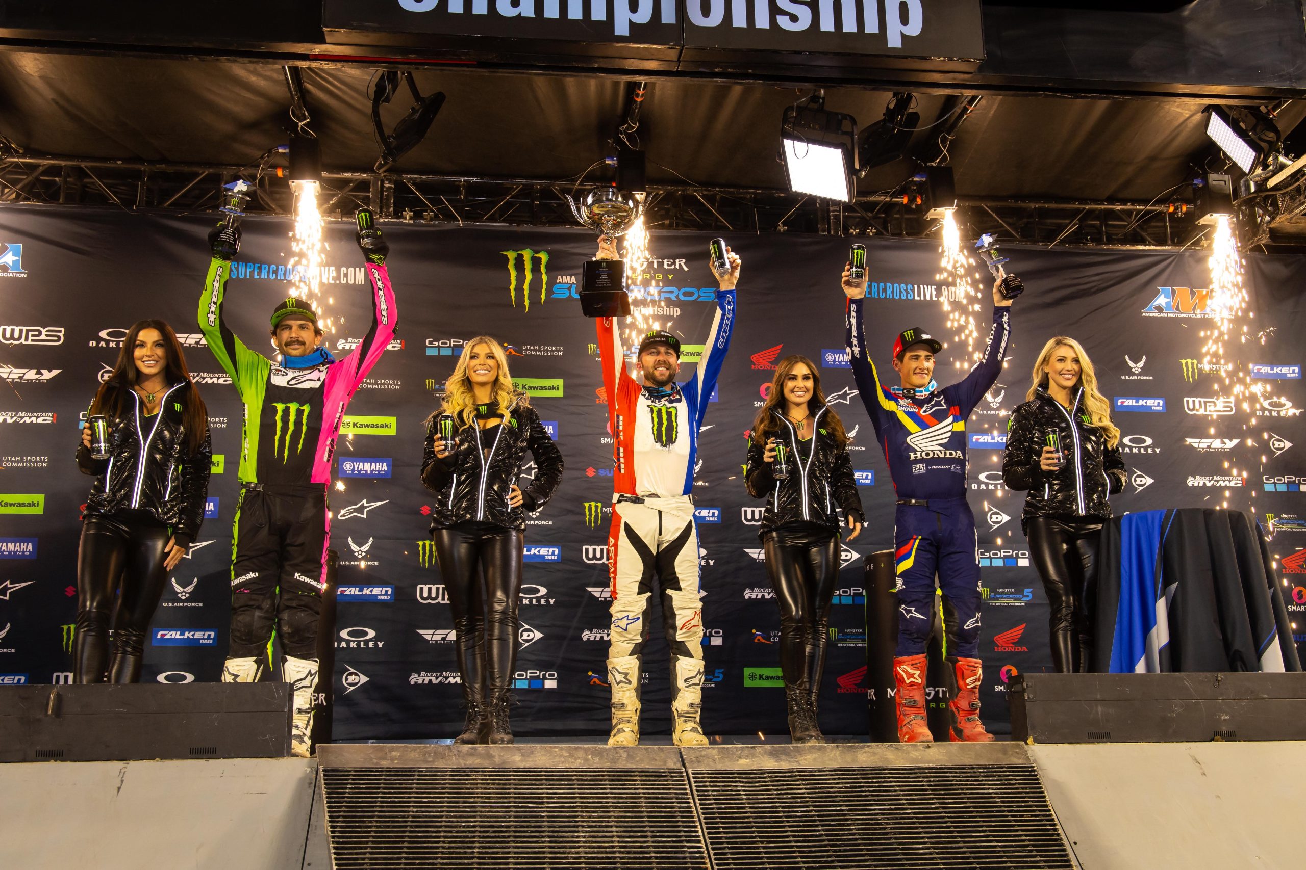 450 Anaheim Round 4 podium