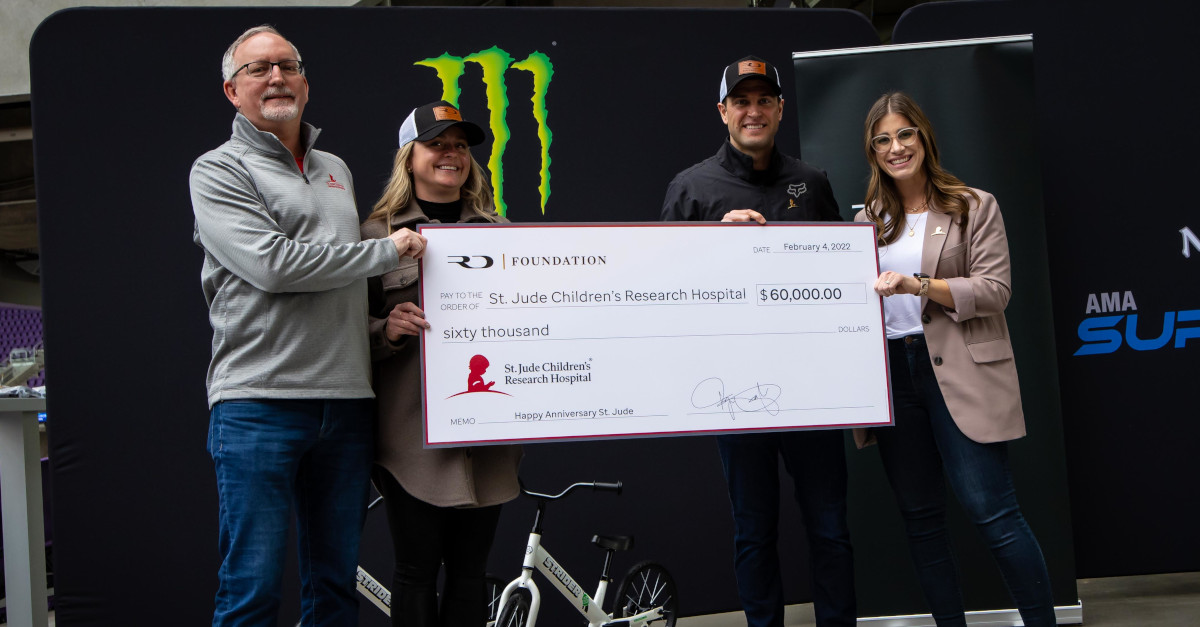 The Ryan Dungey Foundation presents a donation to St. Jude Children's Research Hospital.
