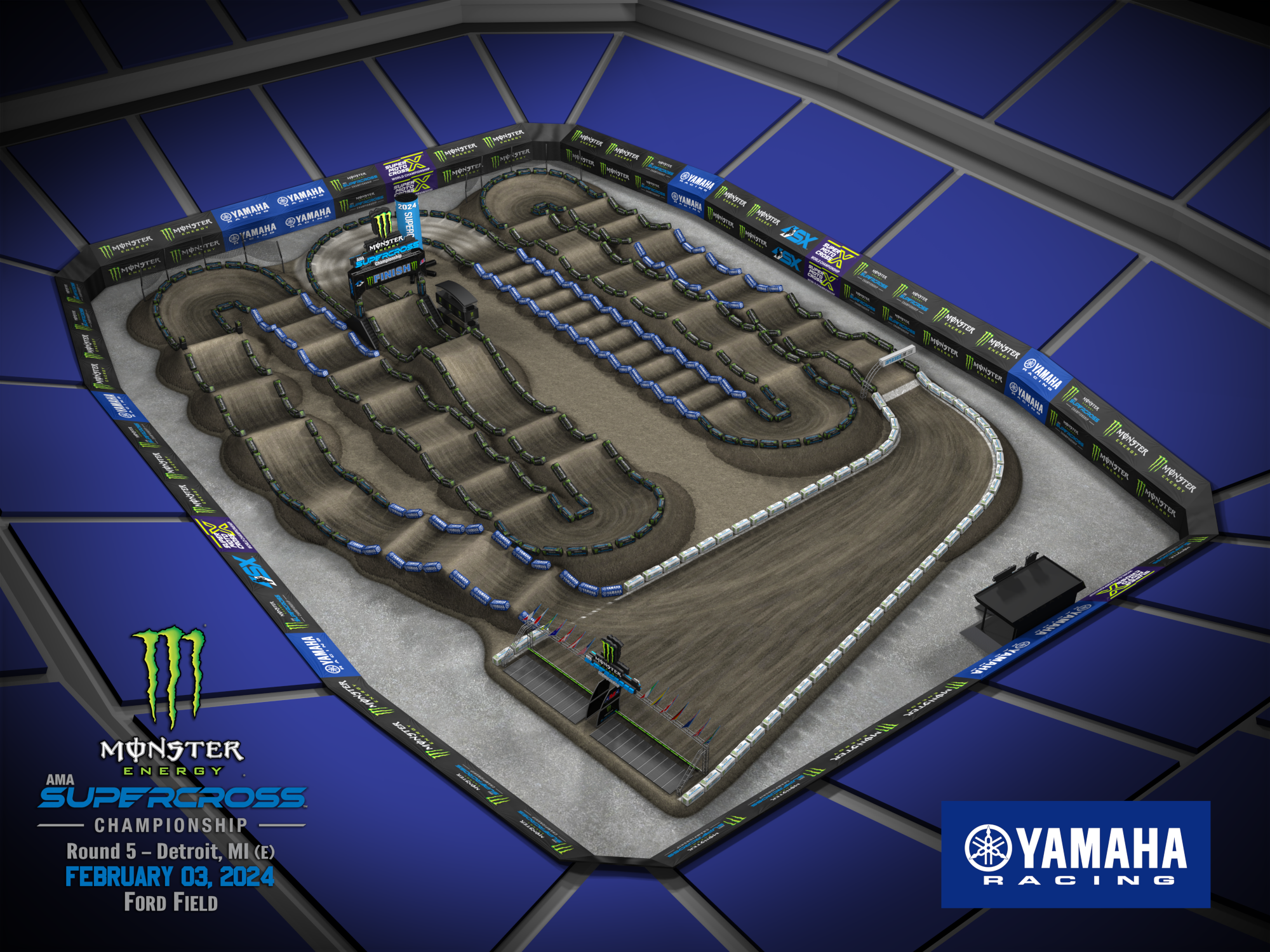 AMA Supercross 2024 Detroit Track Map1