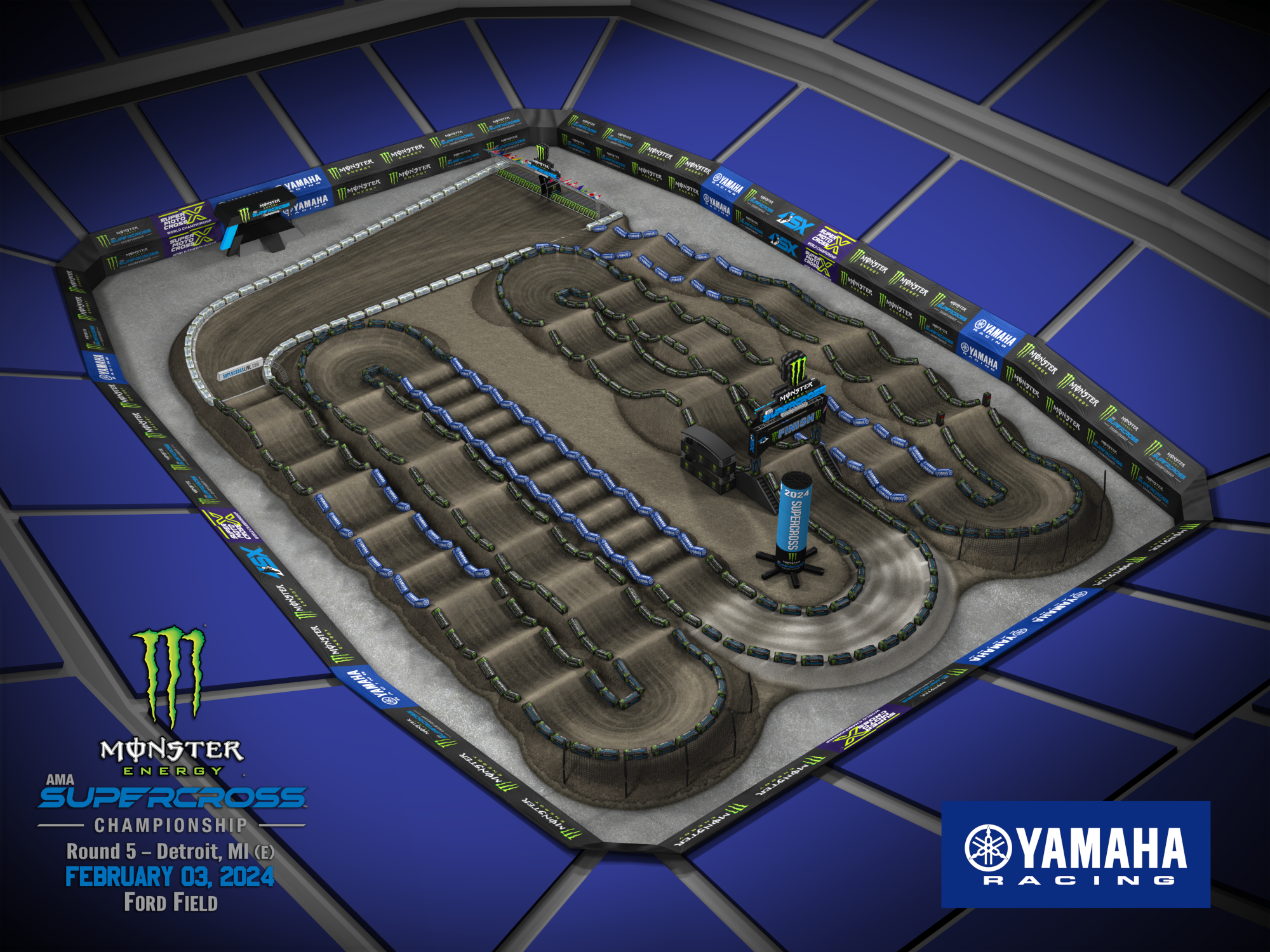 AMA Supercross 2024 Detroit Track Map2