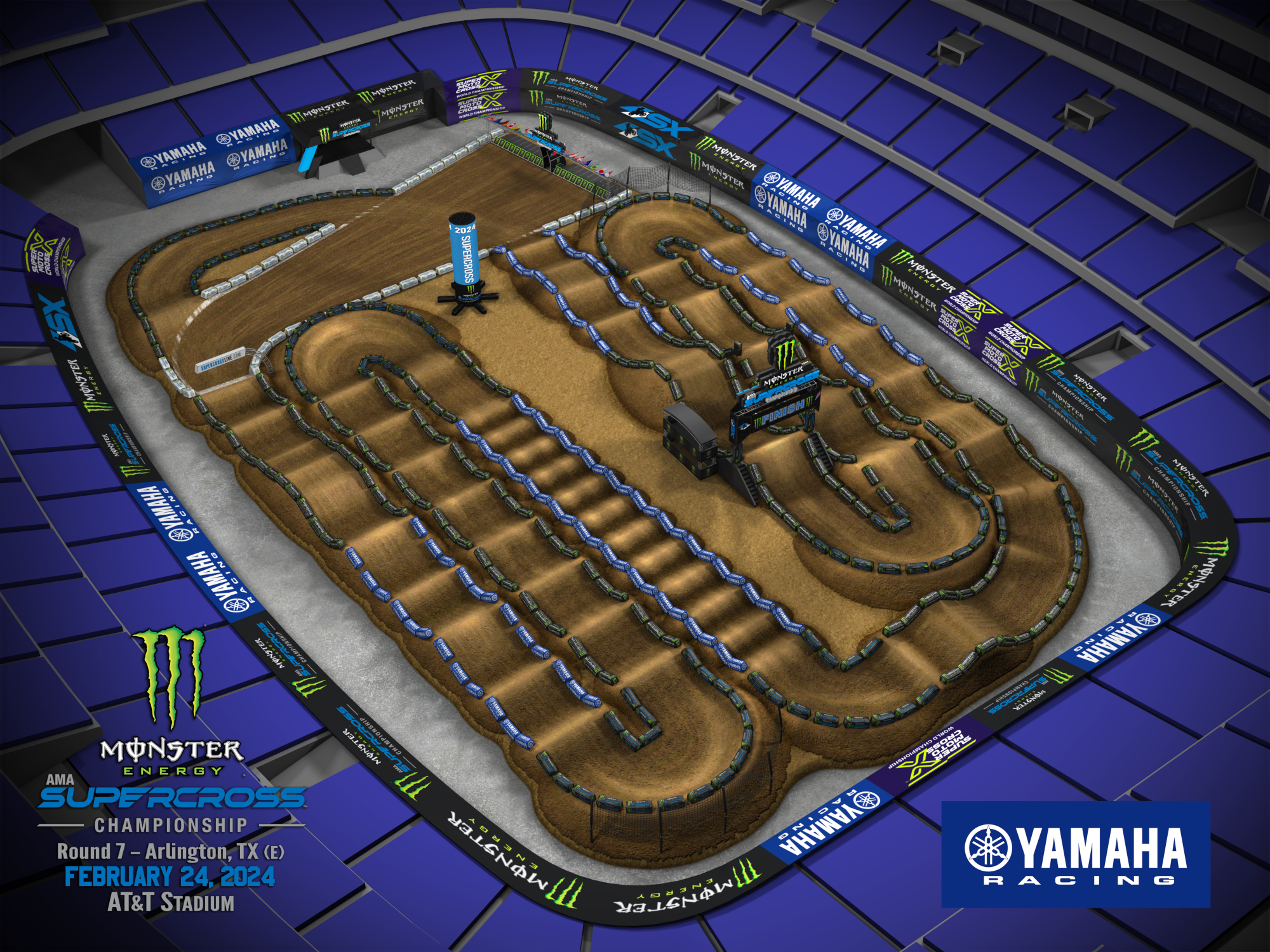 AMA Supercross 2024 Arlington Track Map2