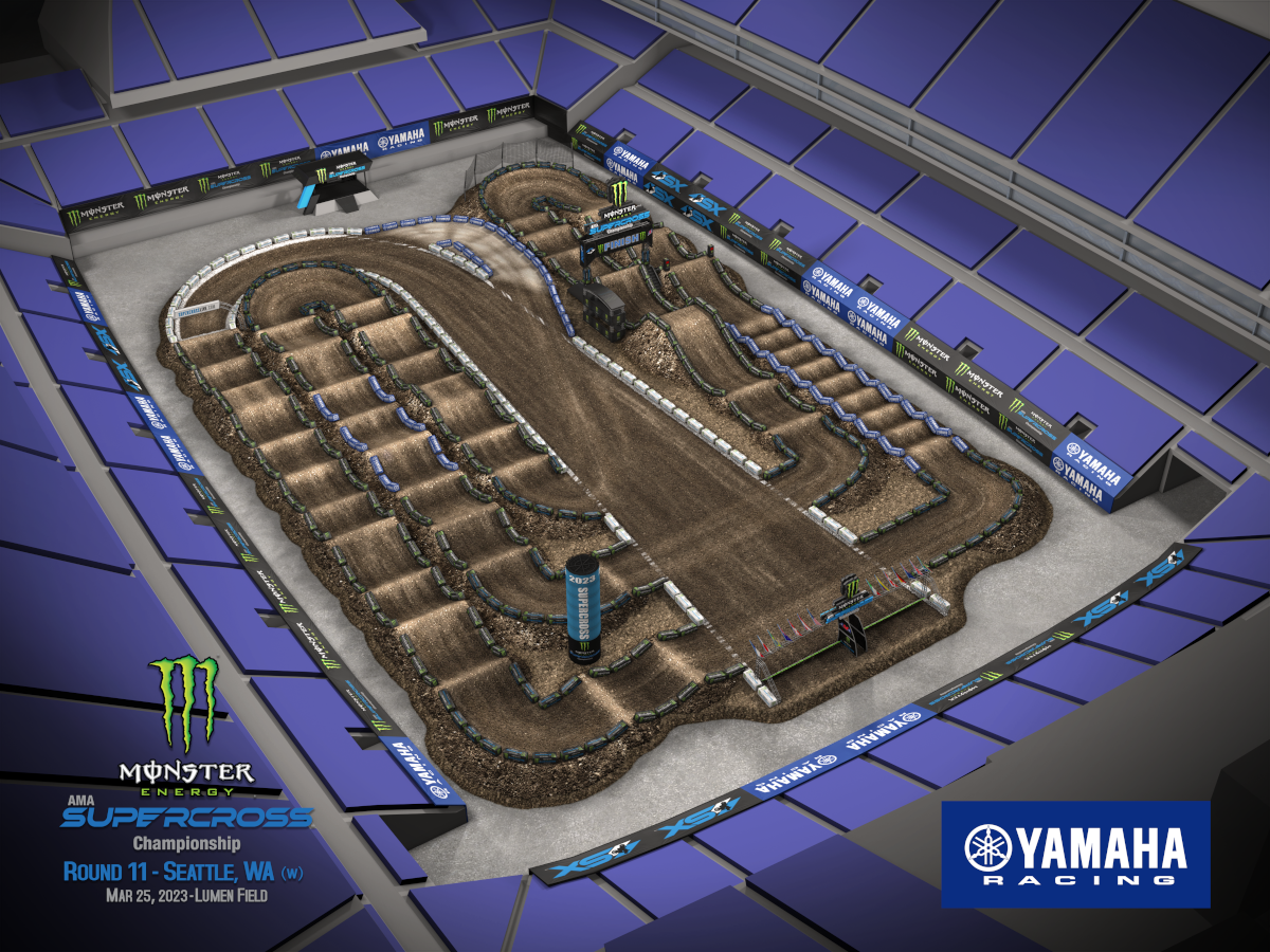 Round 11 Seattle Track Map – featuring Monster Energy Supercross, The Official Video Game 5 track editor contest winning submission.