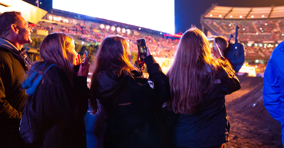 Fans watching Monster Energy Supercross action