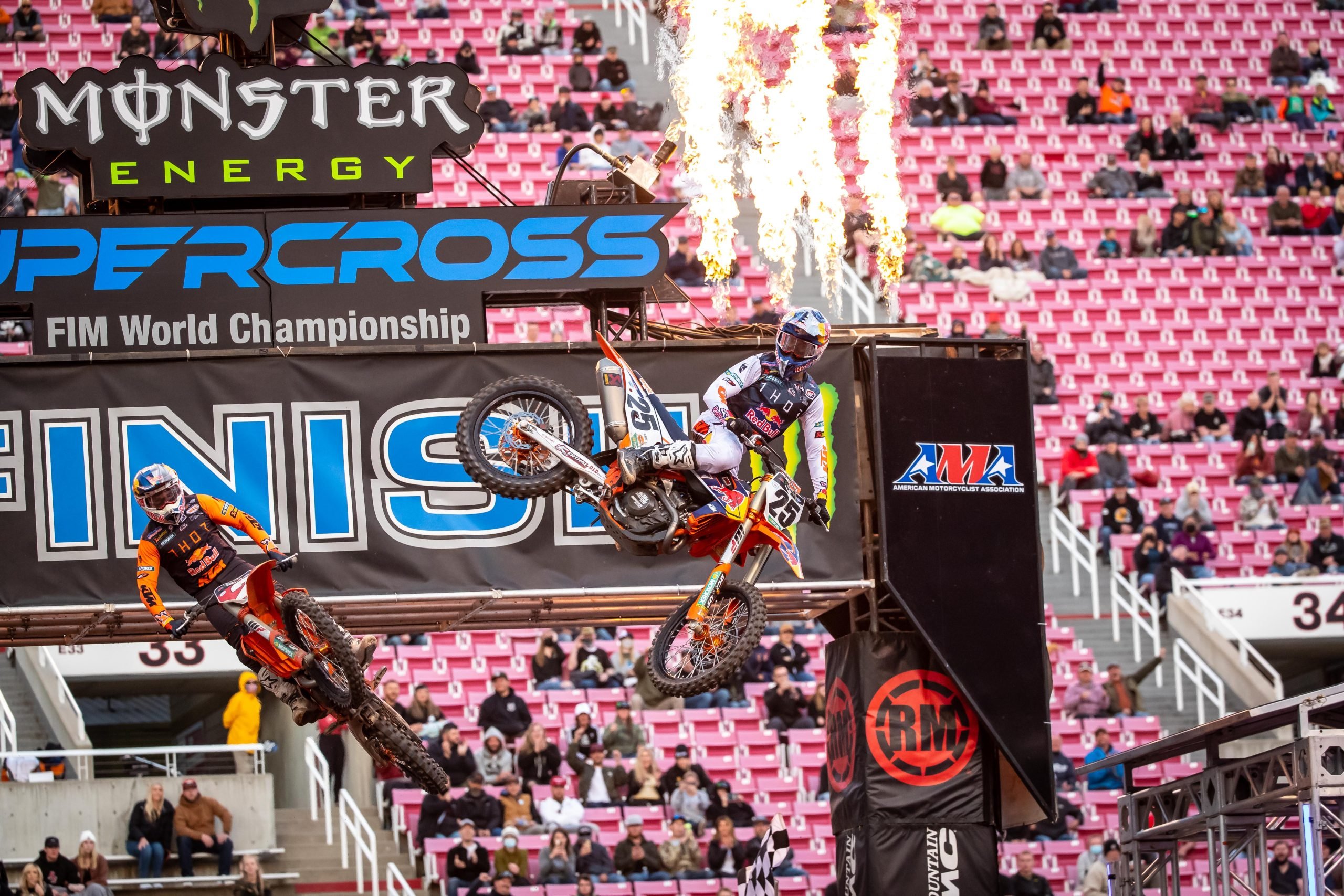 Marvin Musquin (#25) grabbed his first win since Round 12 of 2019.   