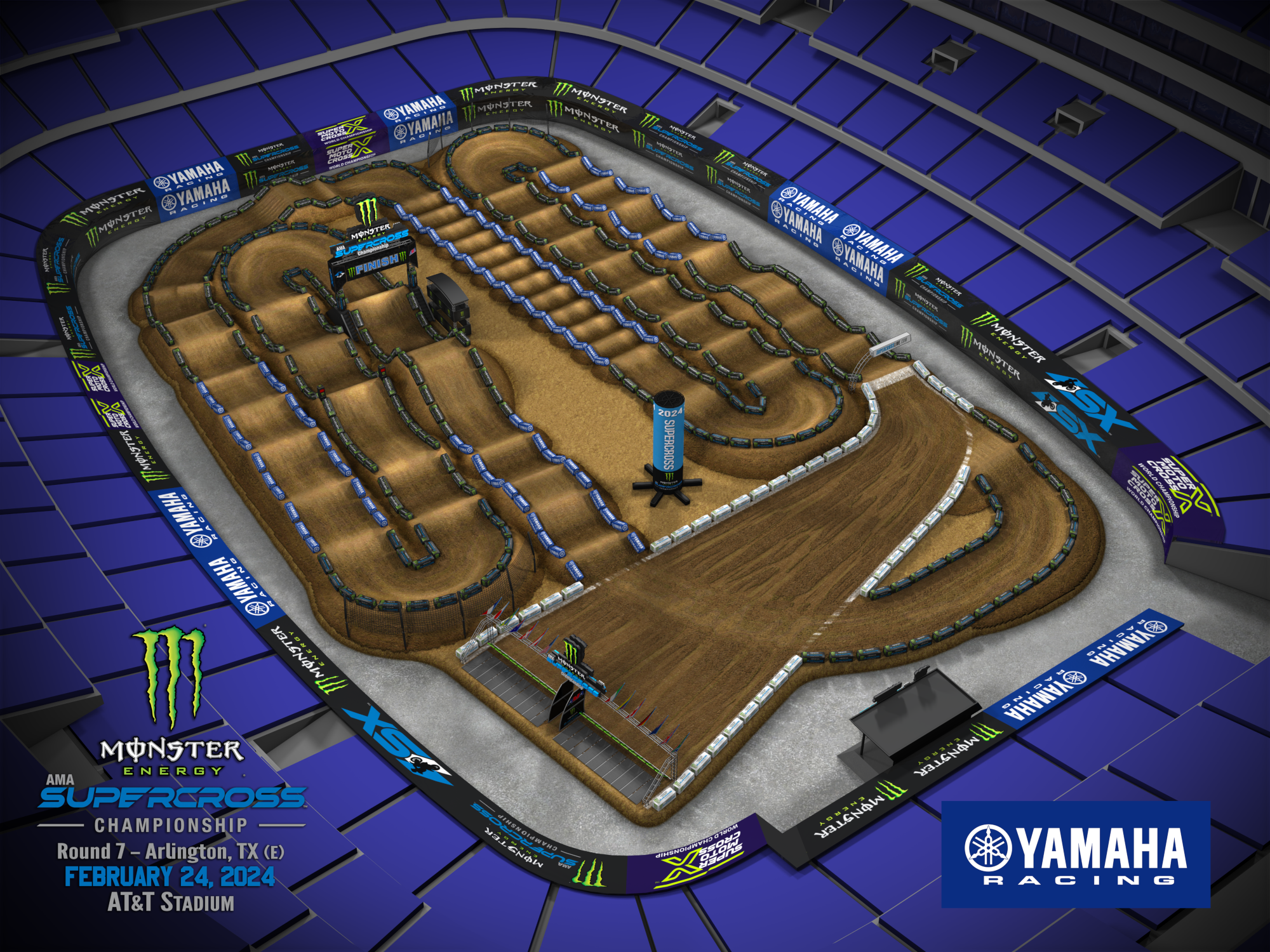 AMA Supercross 2024 Arlington Track Map1