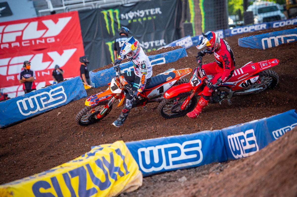 Cooper Webb held off an intense, multi-lap attack from Ken Roczen