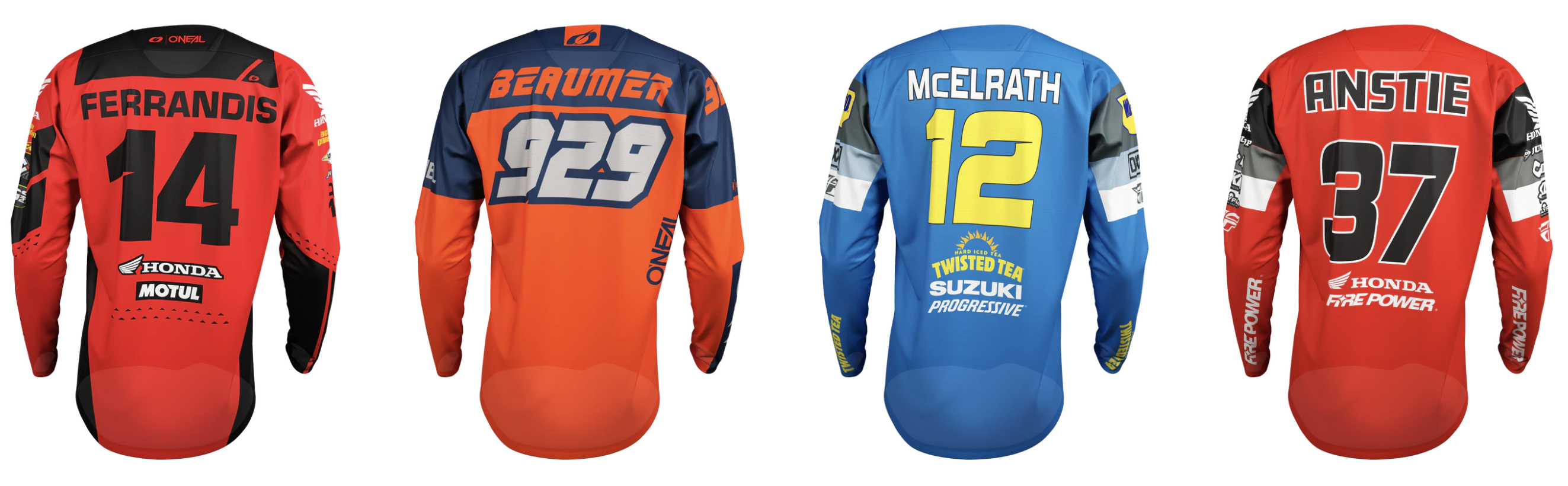 Ferrandis, Beaumer, Mcelrath, and Anstie jerseys