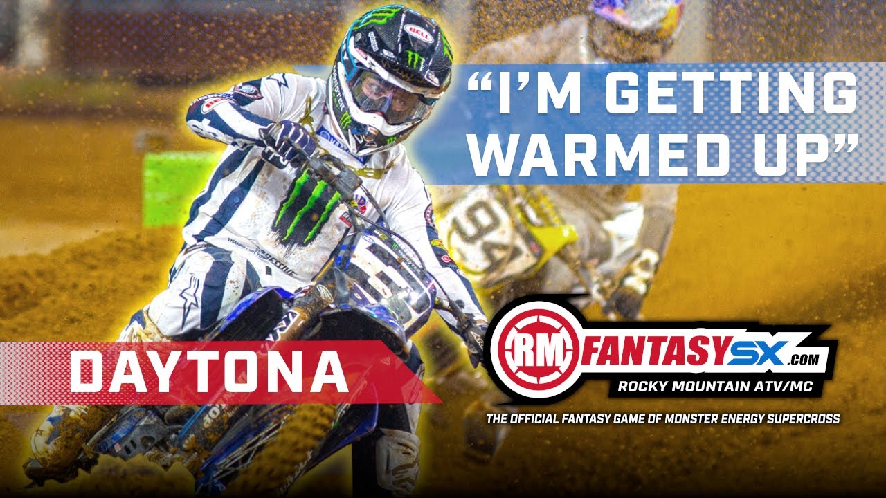 Image of Eli Tomac with caption "I'm getting warmed up" and RM Fantasy SXperts logo