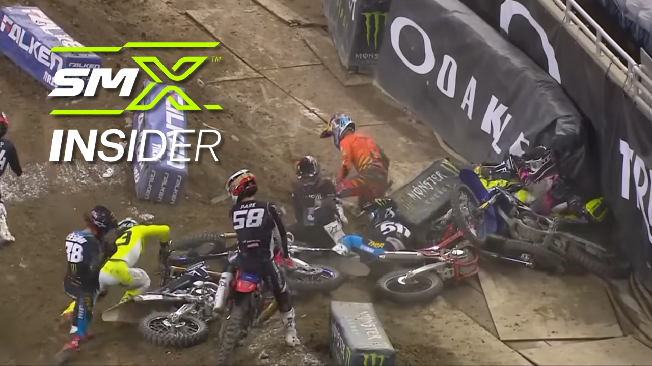 SMX Insider logo over screengrab of Supercross race crash