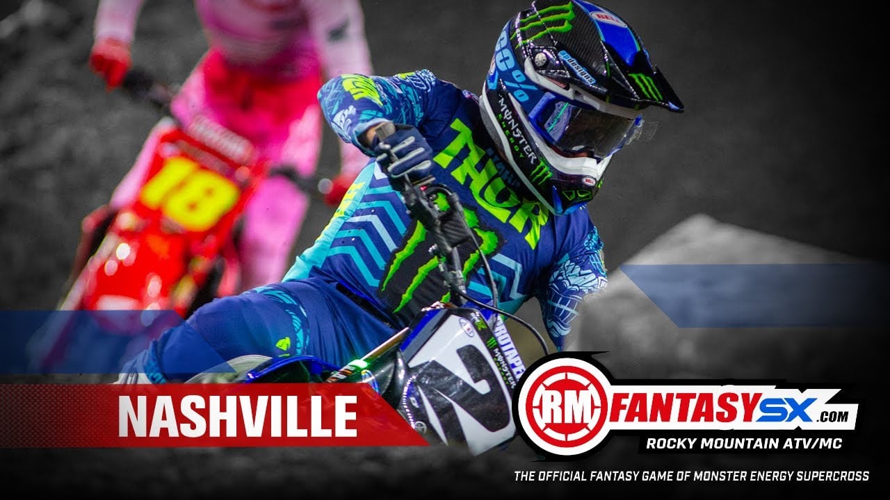 Photo of Cooper Webb and Jett Lawrence with "Nashville" and "RM Fantasy SX.com" logos above the photo.