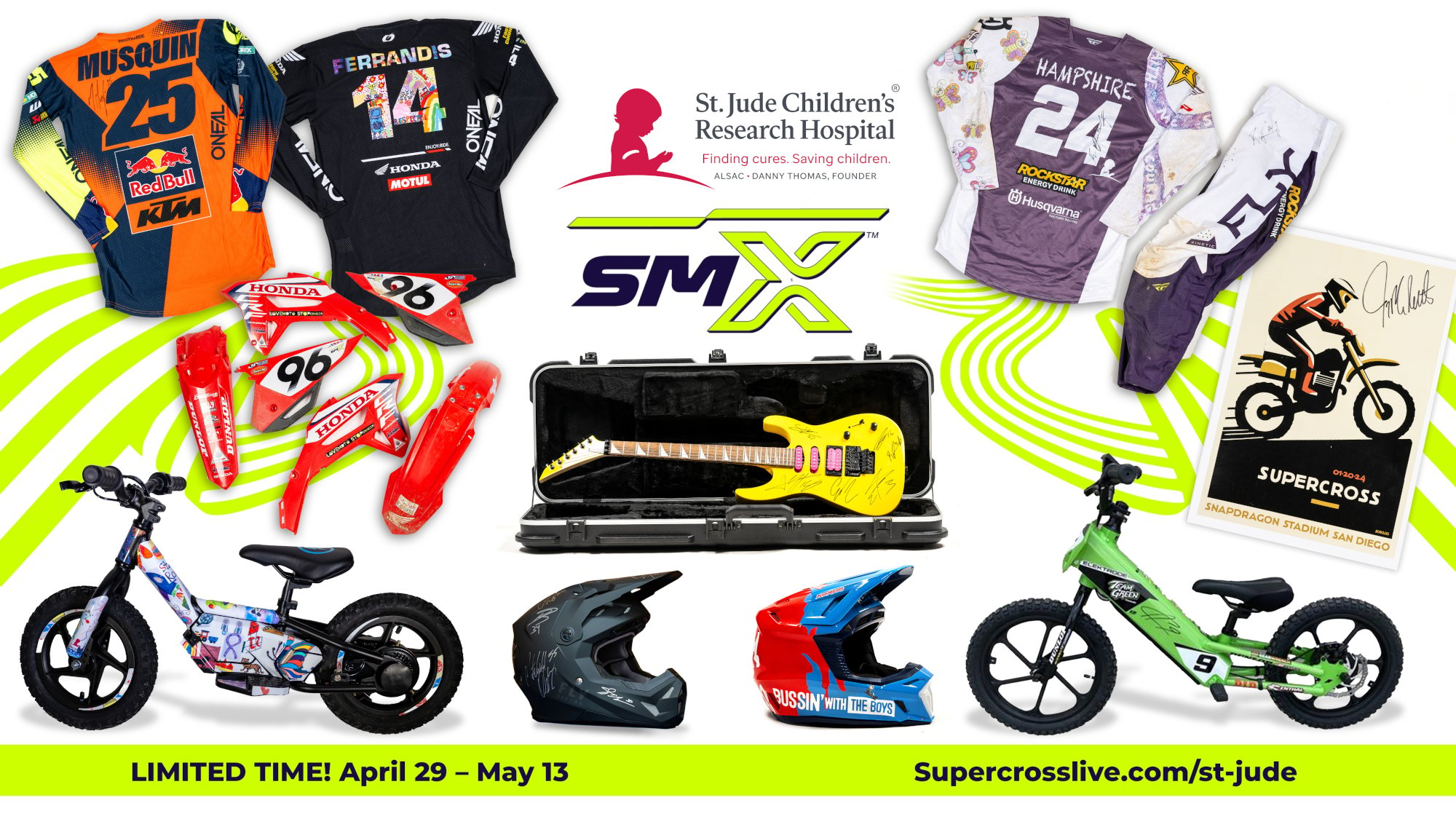 Various Supercross St. Jude auction items