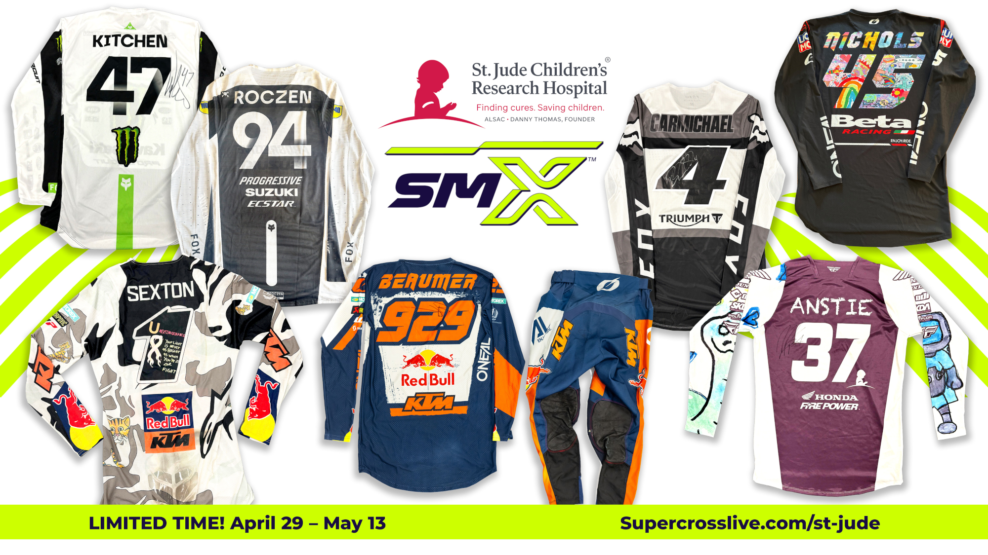 Various Supercross St. Jude auction items