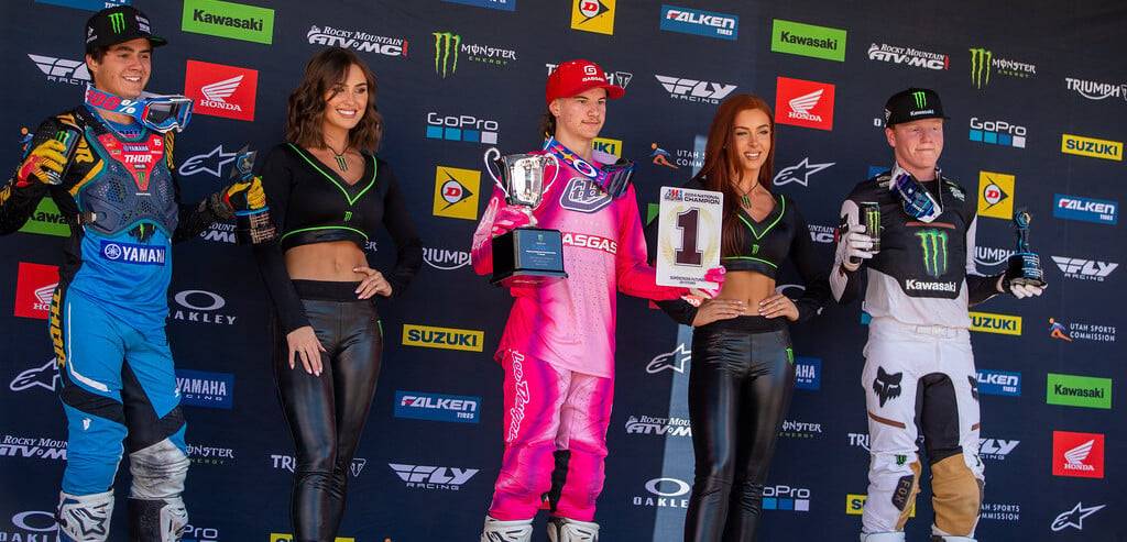 Supercross Futures podium from Salt Lake City 2024