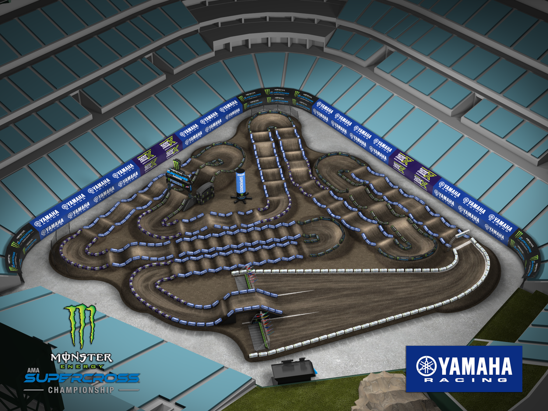 AMA Supercross 2025 Anaheim 2 Track Map2