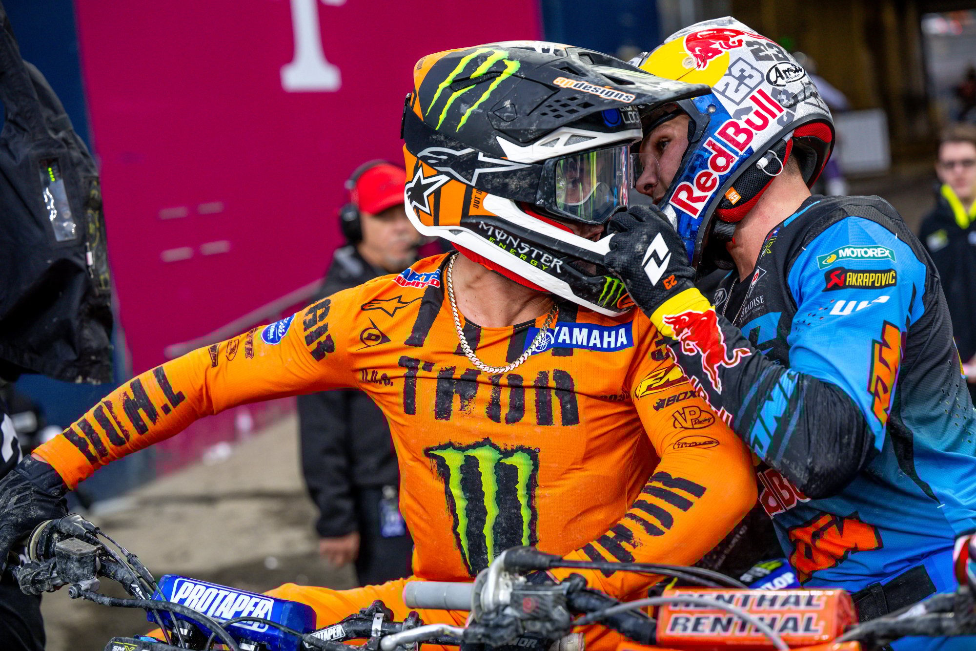 Deegan and Beaumer exchange words