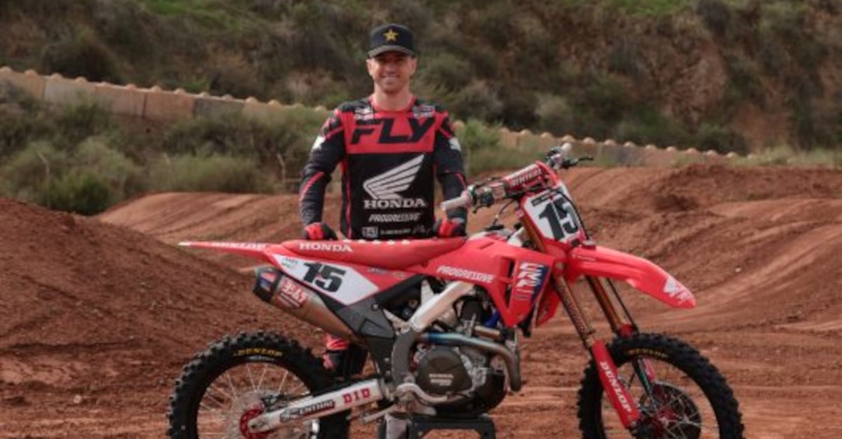 Dean Wilson with a Honda HRC motorcycle