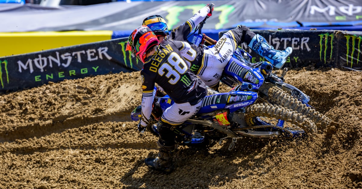 Haiden Deegan and Cole Davies collide