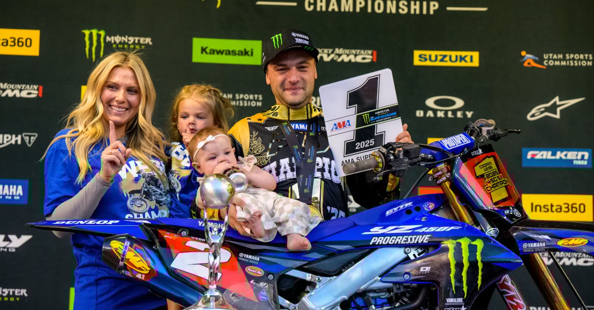 Cooper Webb celebrates his championship
