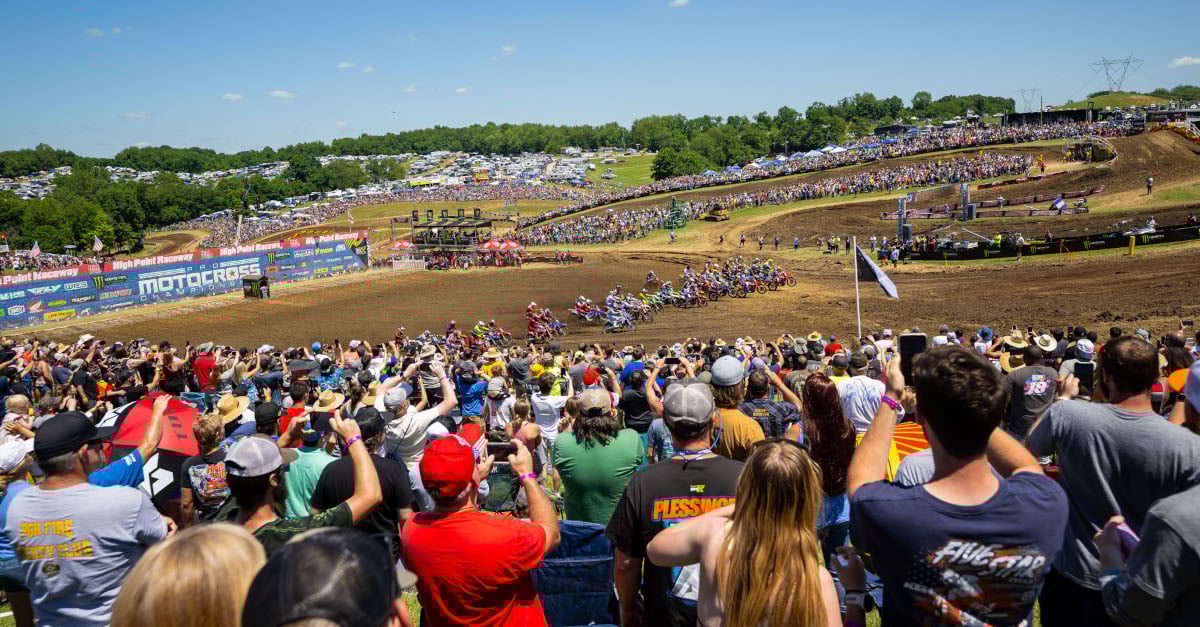 Pro Motocross race start from High Point