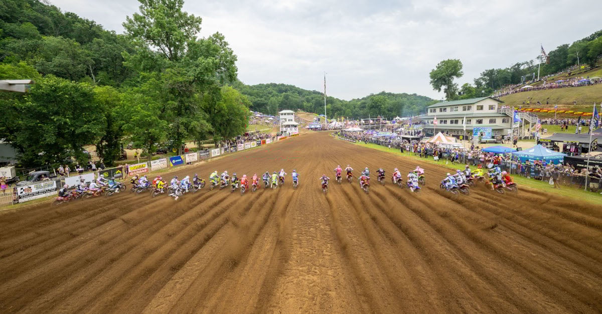 Pro Motocross race start at Spring Creek