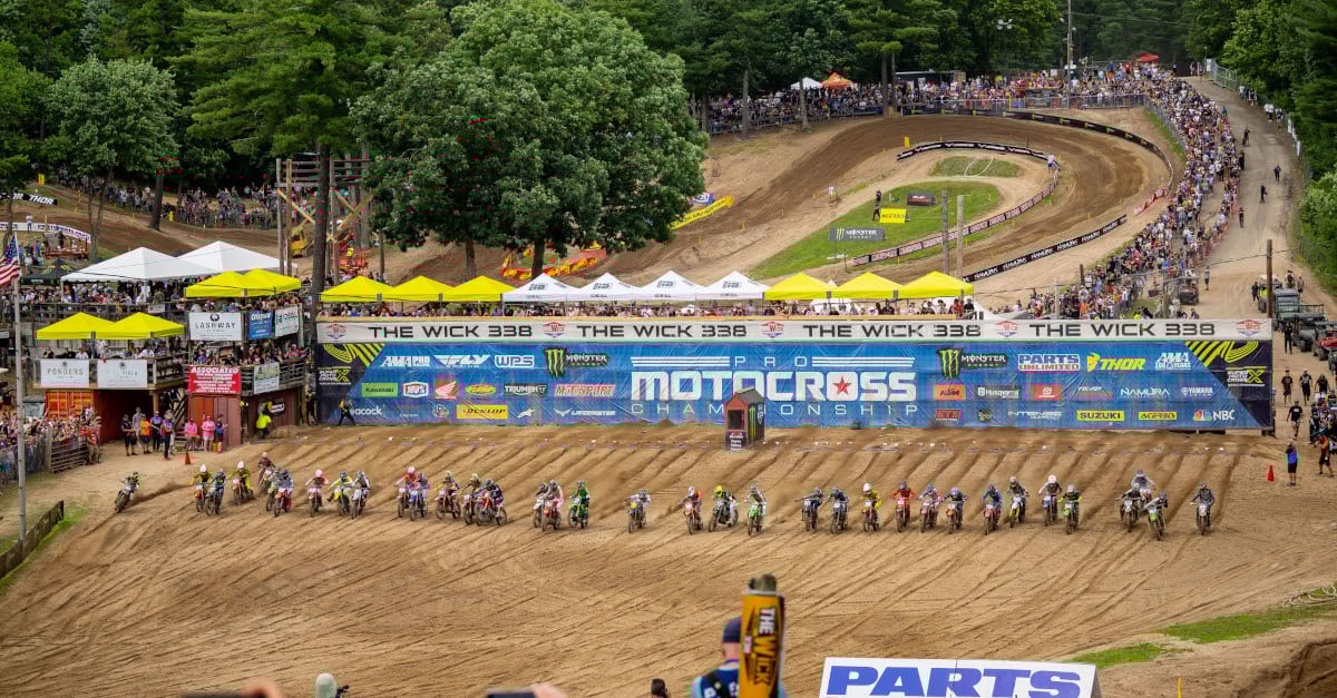 Pro Motocross race start from Southwick