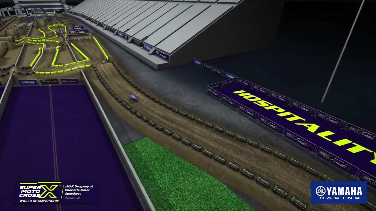Screengrab from the Yamaha Animated Track map for zMAX Dragway