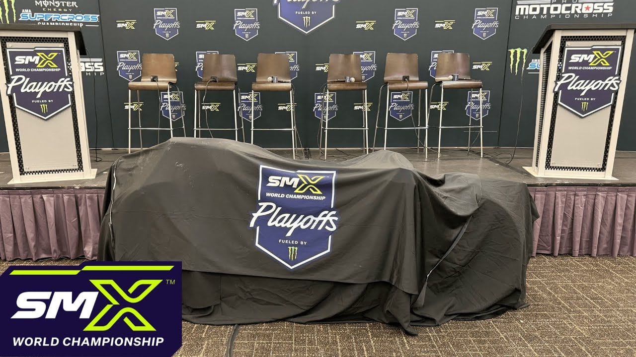 View of SMX Press Conference stage covered up prior to the conference
