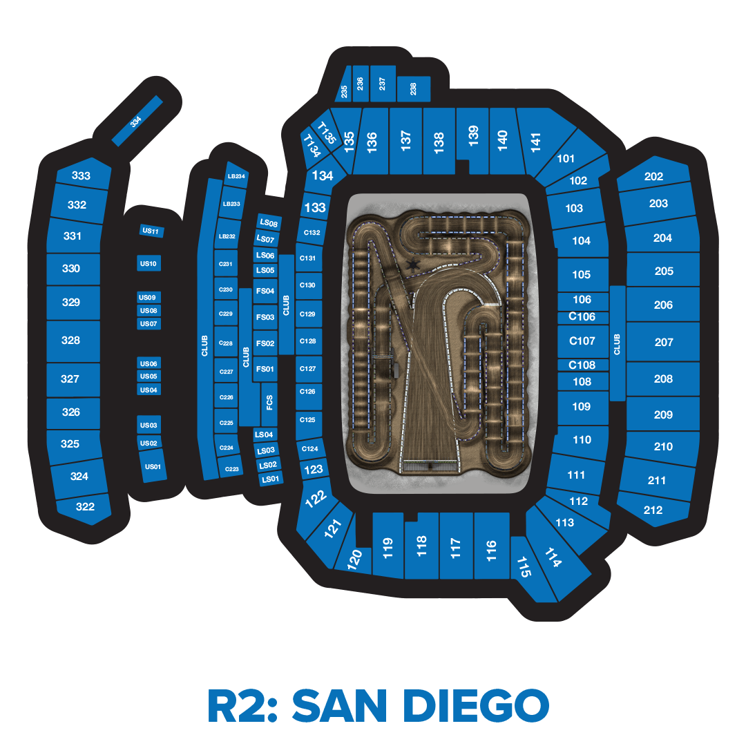 Graphic of an aerial view of the seating map