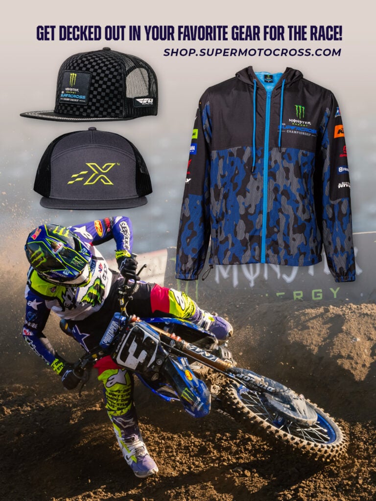 Get decked out in your favorite gear for the race! Shop.SuperMotocross.com