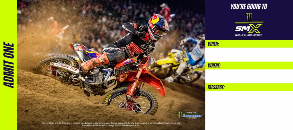 Printable certificate with image of Jett Lawrence - not a ticket