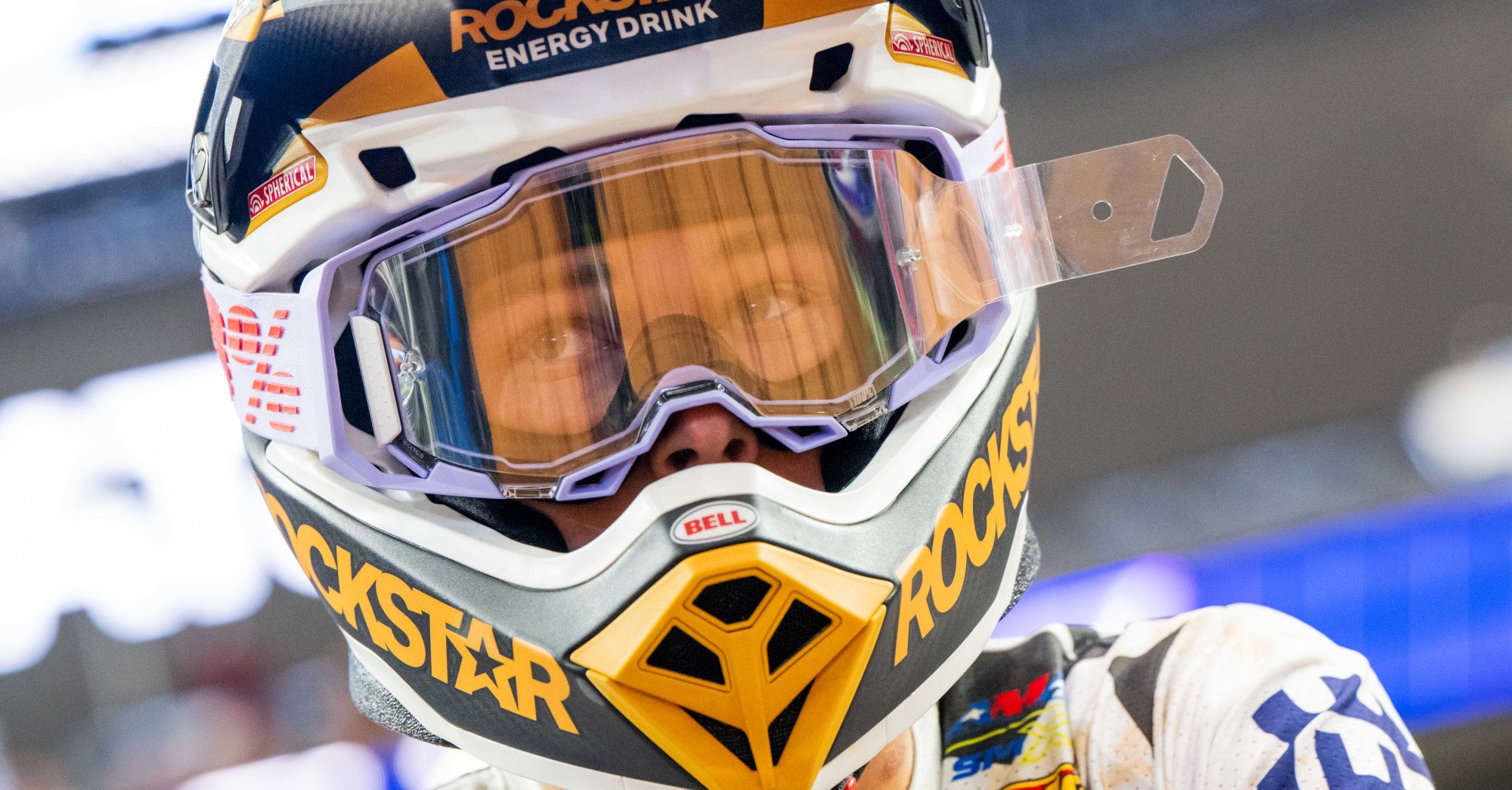 Daxton Bennick wearing his helmet