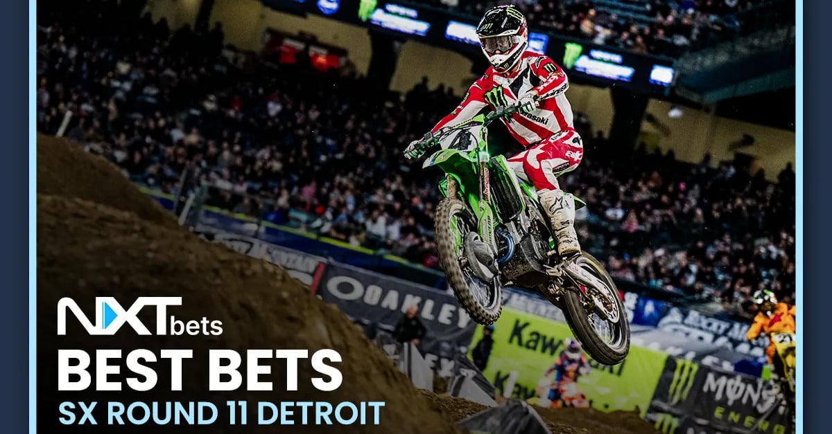Photo of SMX rider with caption NXT Best Bets Round 11 Detroit