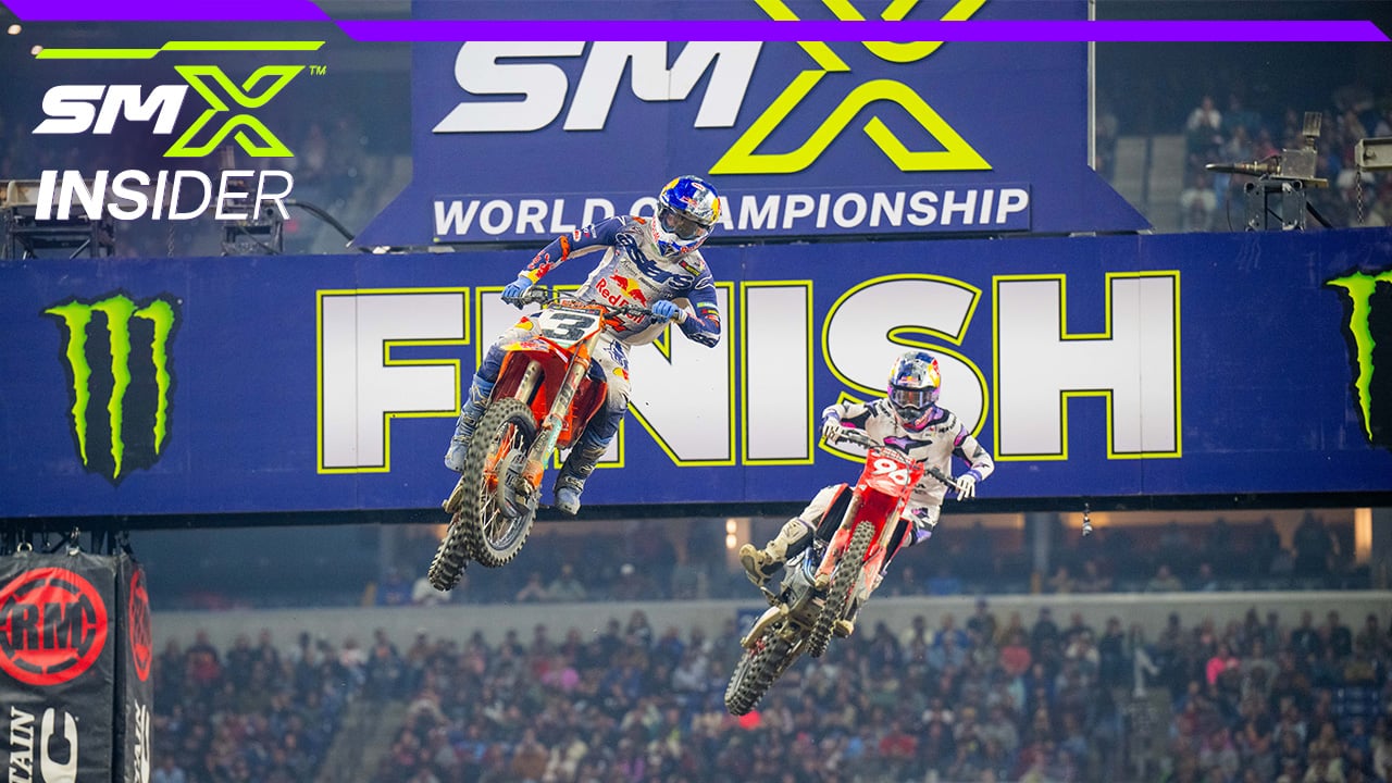 Photo of Eli Tomac and Hunter Lawrence with SMX Insider logo