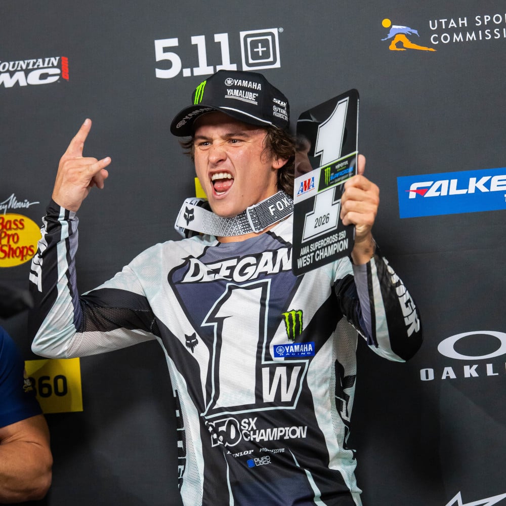 Haiden Deegan celebrates