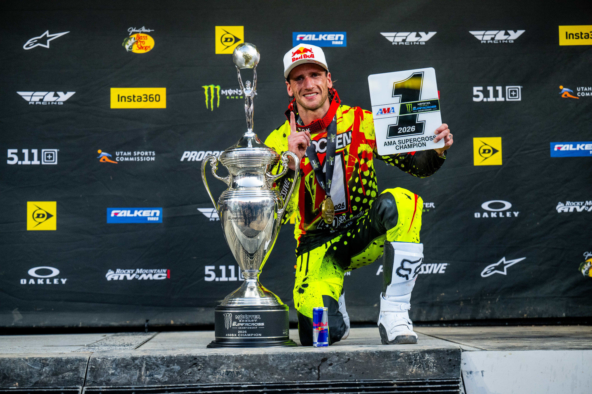 Ken Roczen celebrates his championship