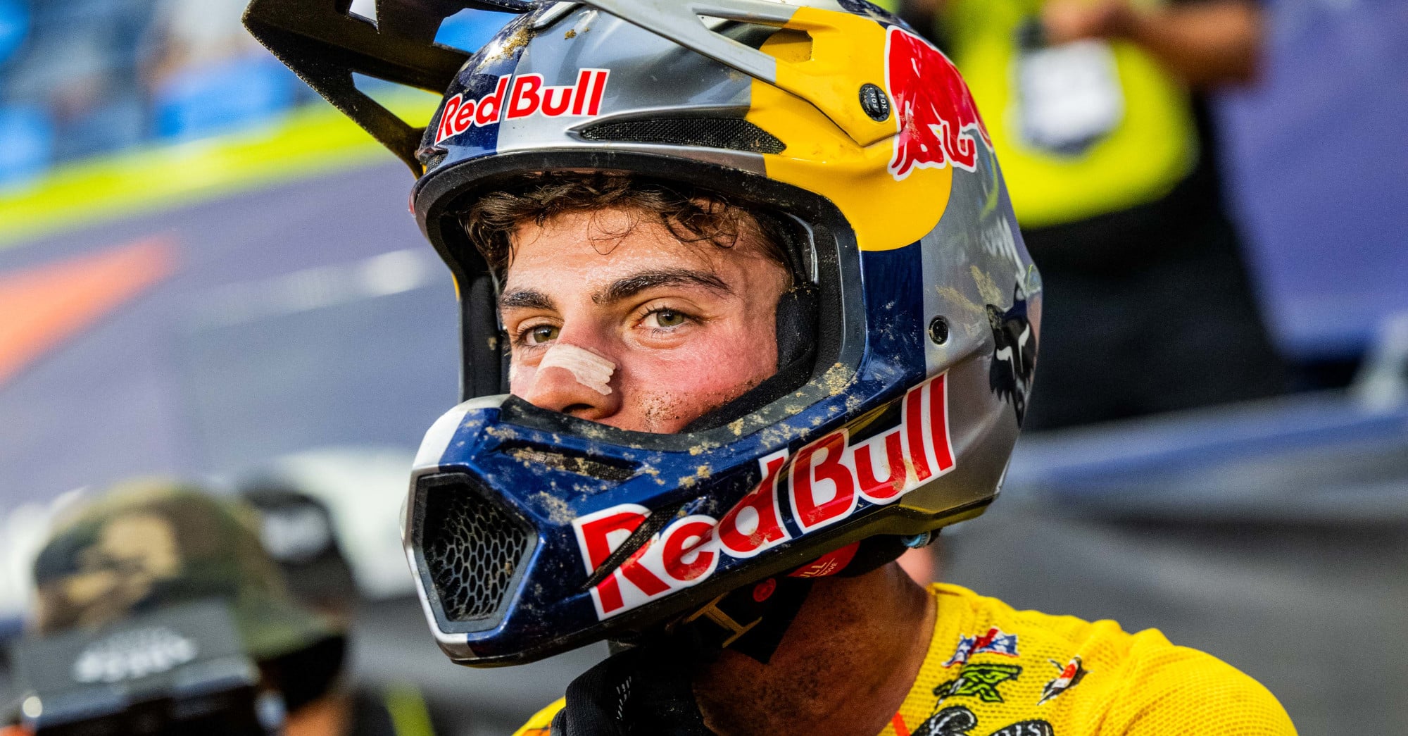 SMX rider wearing a helmet