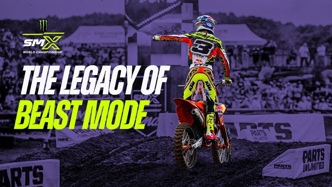 Photo of Eli Tomac with caption The Legacy of Beast Mode