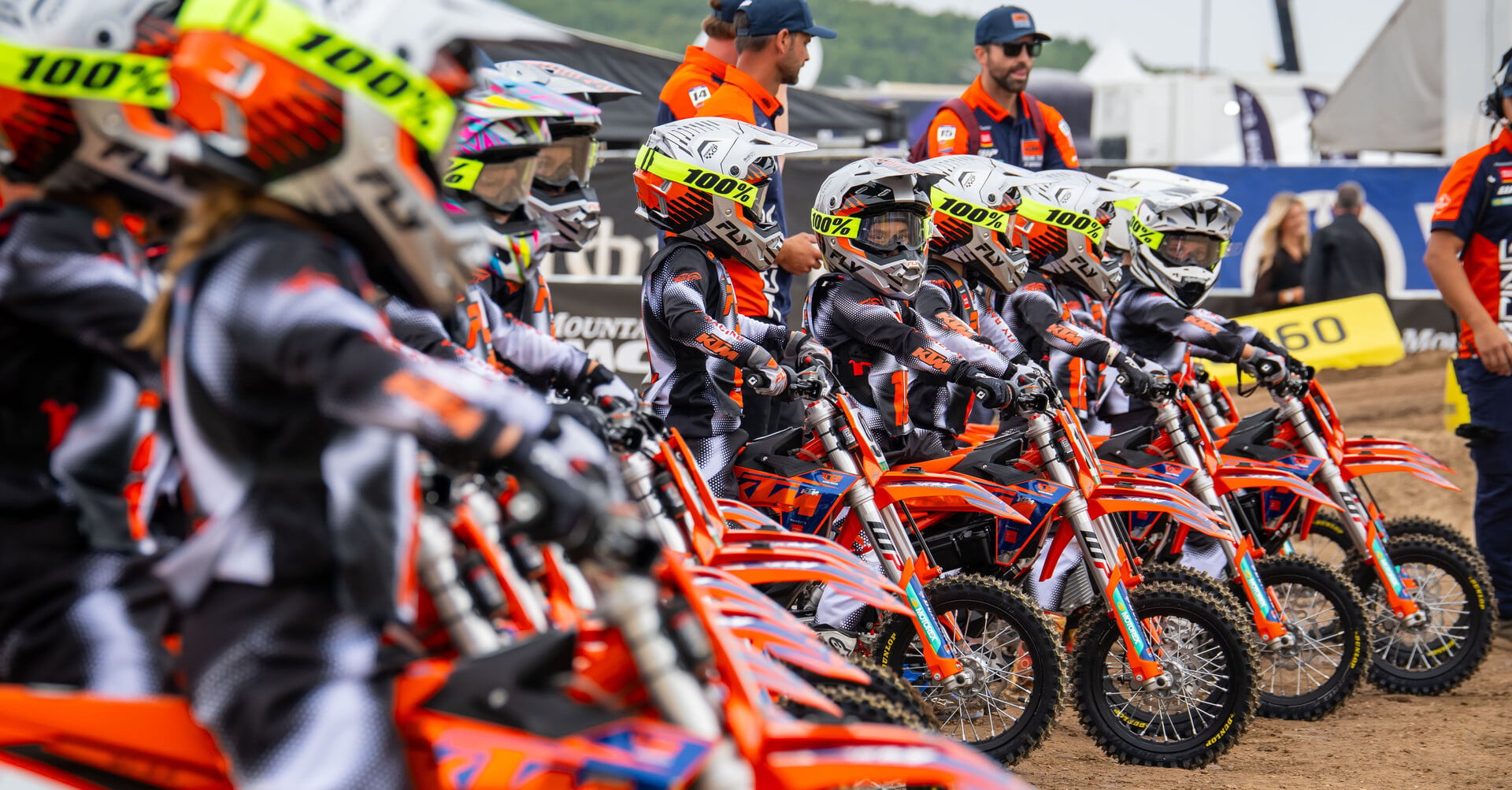 KTM Jr. riders lined up for a race start
