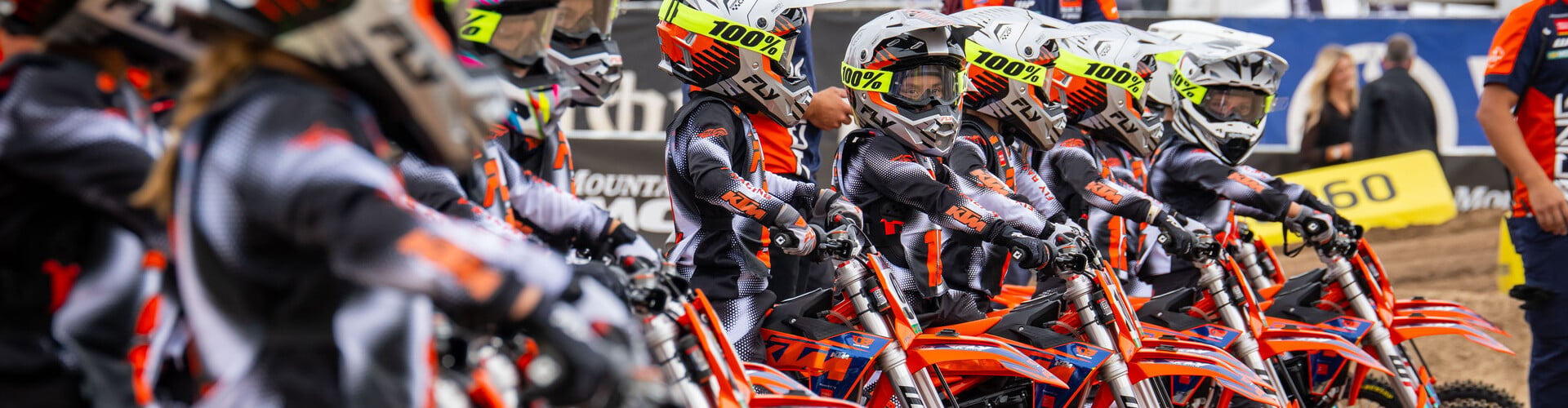 KTM Jr. racers lined up at the gate